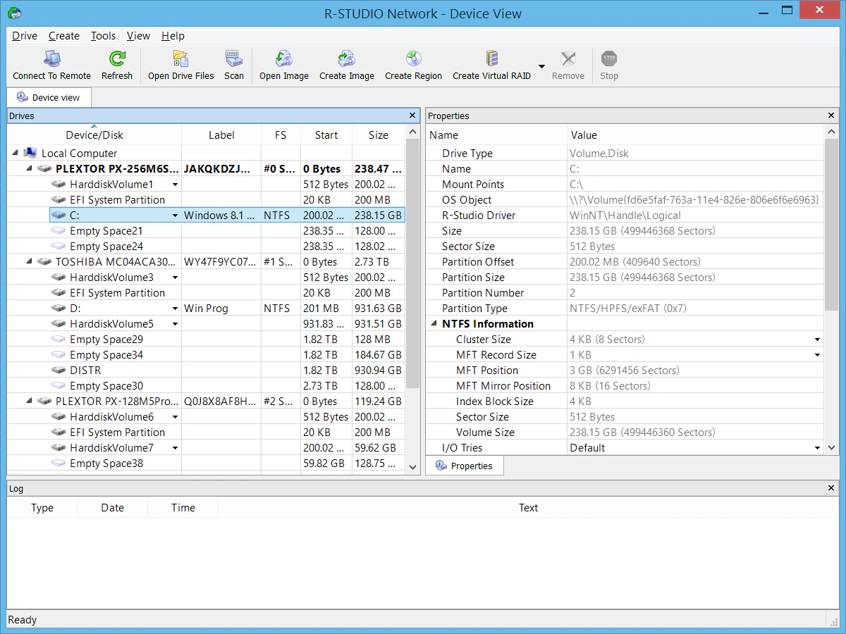 screenshot of R-Studio Data Recovery